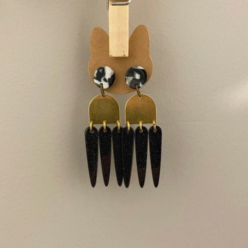 handmade brass + acrylic earrings